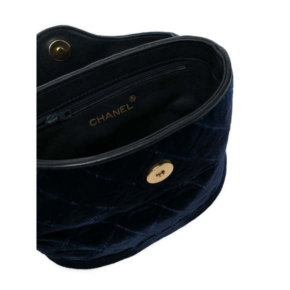 Rare Navy Velvet Crossbody Binocular Bag - Picture 4 of 8